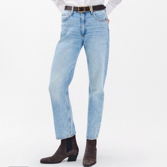Rag & Bone Harlow Mid Rise Straight Jean in Lou Light Wash Size 28 - Picture 1 of 14